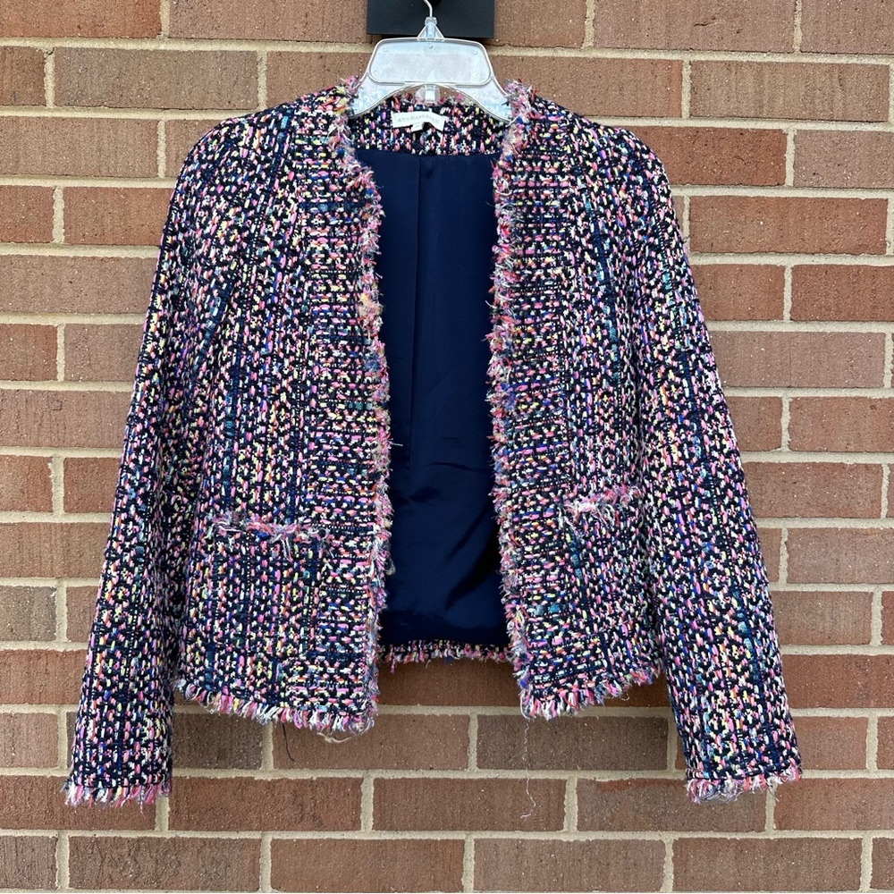 Ann Mashburn Tweed Woven Jacket Blazer Size XS